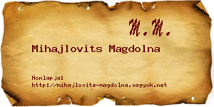 Mihajlovits Magdolna névjegykártya